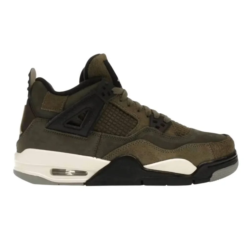 NIKE Air Jordan 4 Retro SE 'Craft Medium Olive' Sneakers Size 7Y